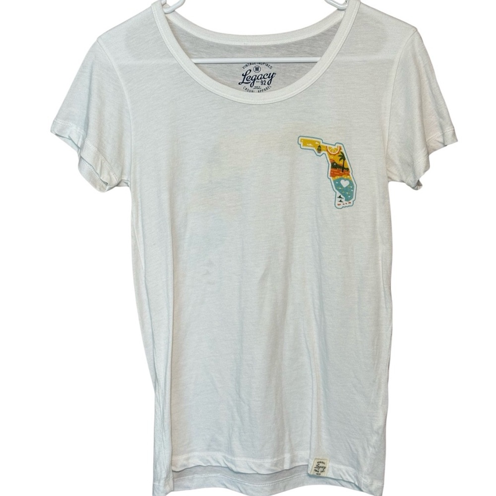 Legacy 92 Florida Graphic Tee Medium White Beach Vacation Casual T-Shirt - Picture 1 of 2